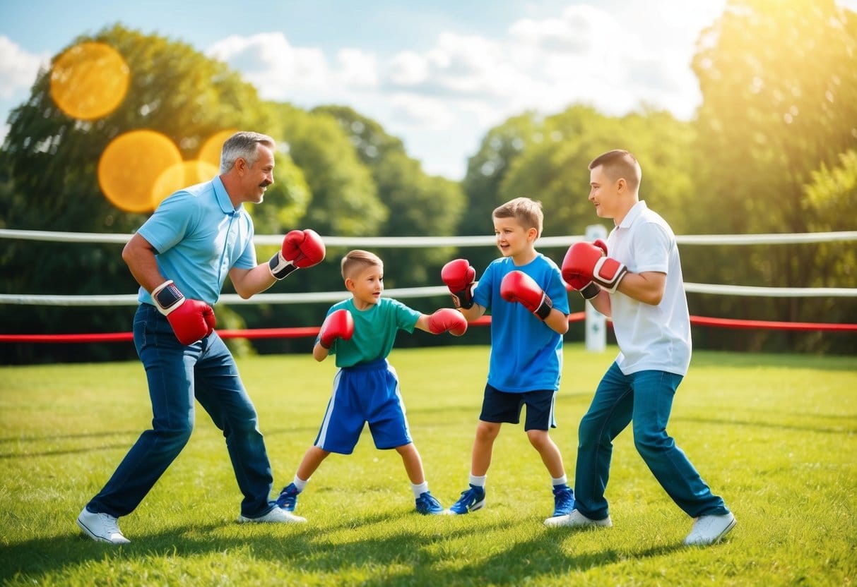 Et livligt familie bokse event på en solrig dag